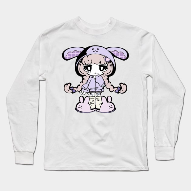 Emo Girl Cartoon Style Long Sleeve T-Shirt by Protoo